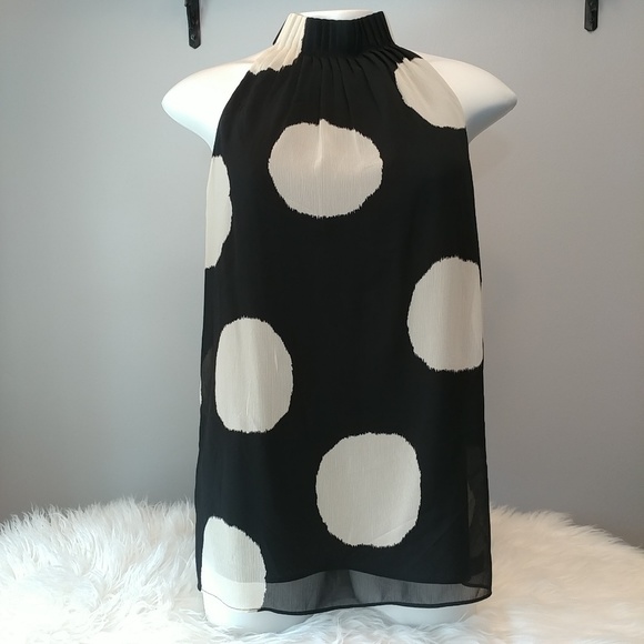 The Limited Tops - NWT The Limited Polka Dot Choker Neckline Top S